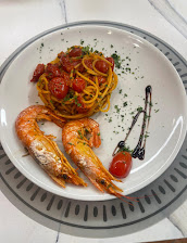 Spaghetti con gamberoni